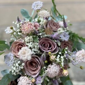 Brudebuket støvet lilla